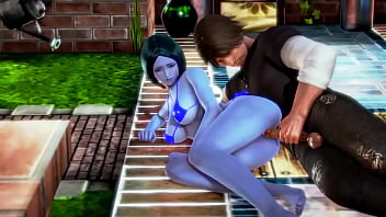 Cortana cosplay hentai garota fazendo sexo com um homem em um sexy videogame hentai